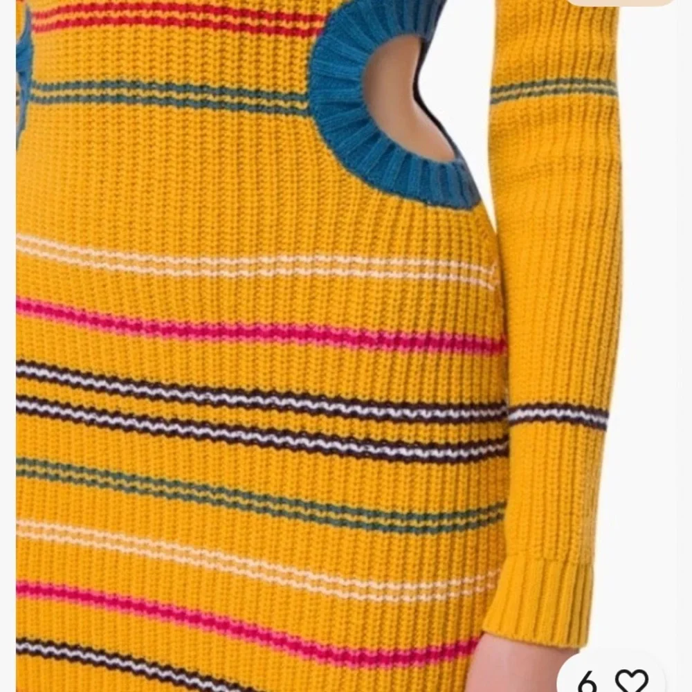 Staud seaway knit mini Striped‎ Yellow Knit Dress size small